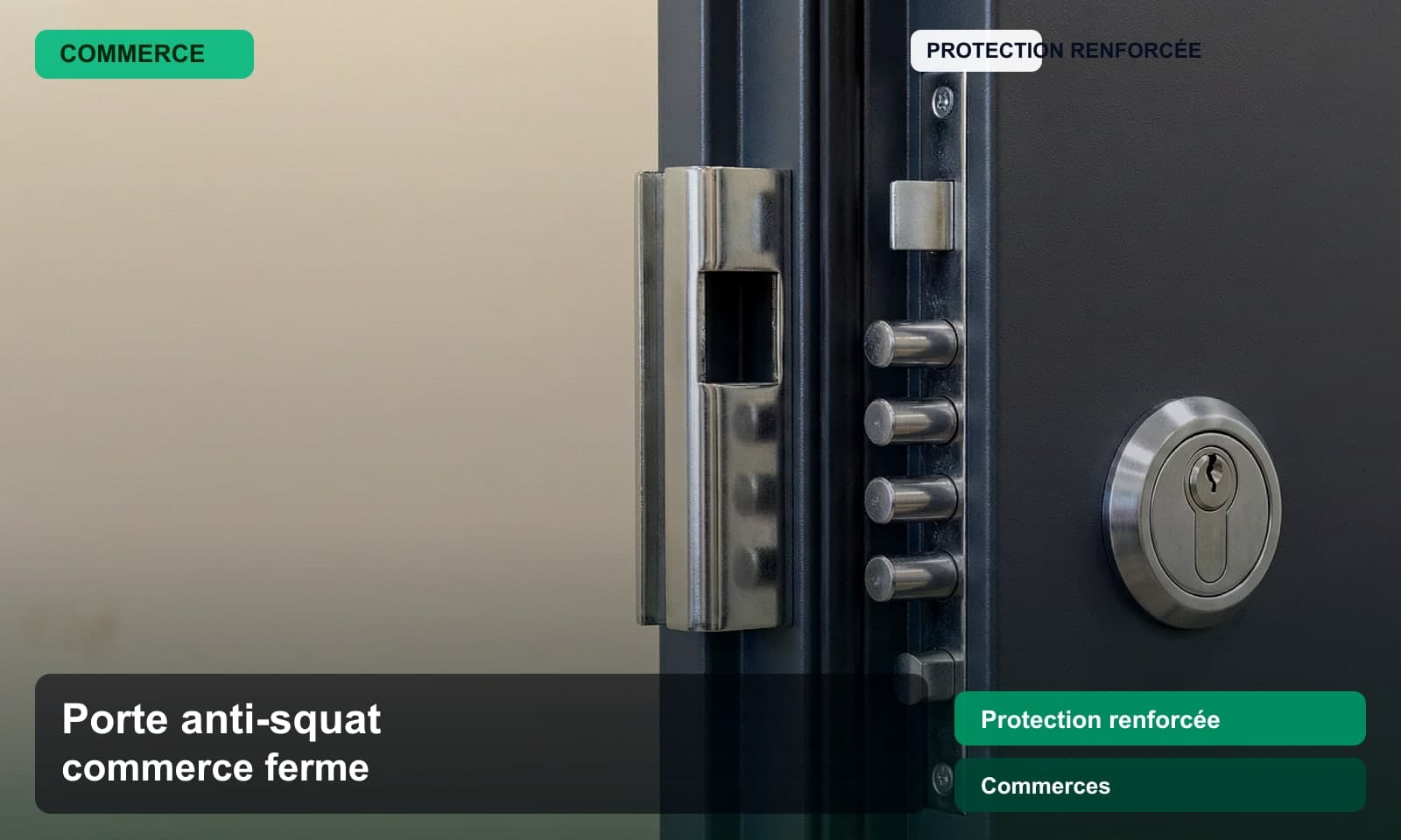 Photo porte anti-squat commerce ferme norme Protection renforcée pour Commerces