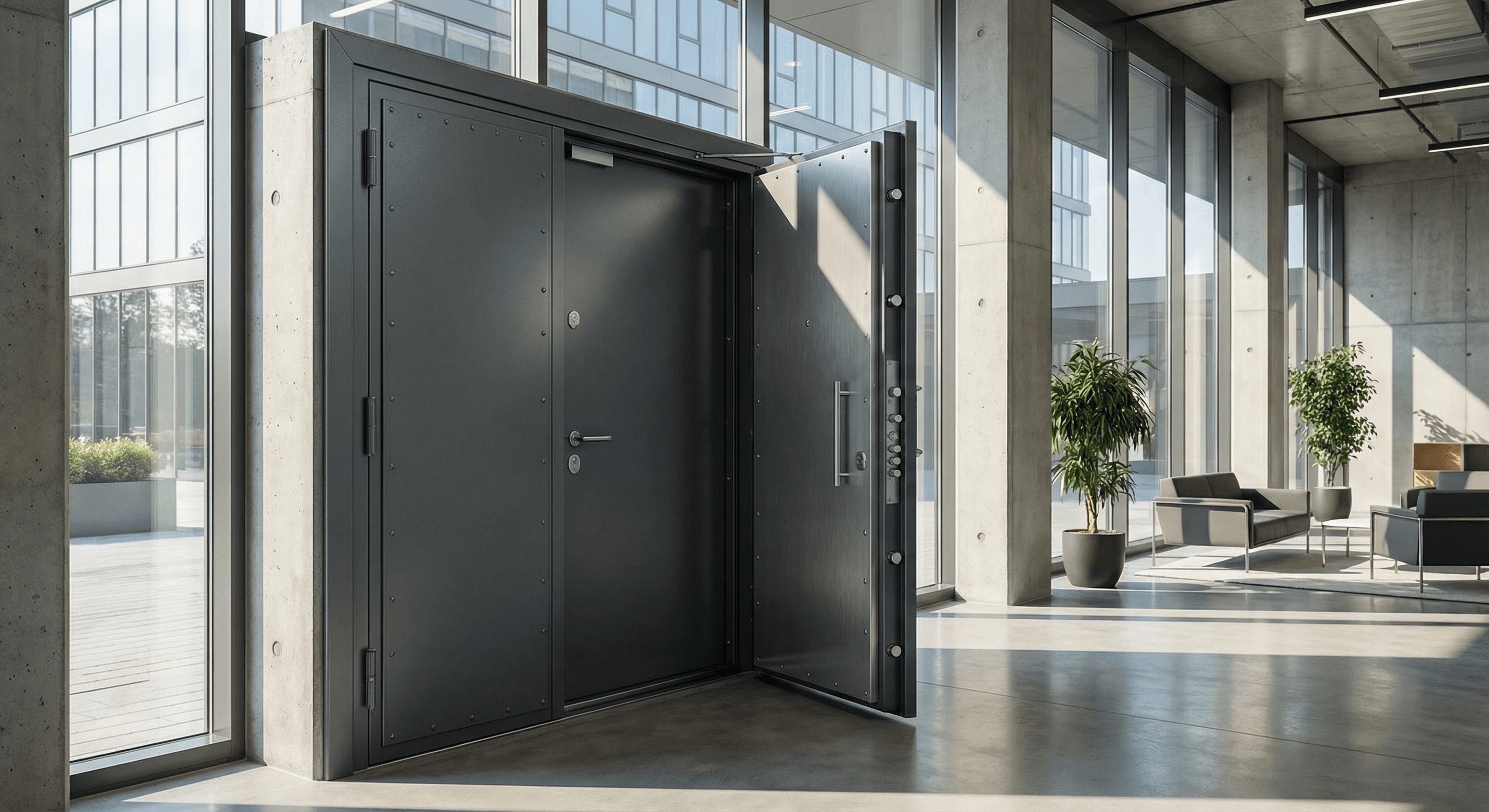 Porte blindee et securisation d'acces professionnel